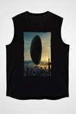 Unisex Geliş (Arrival) Baskılı Siyah Kolsuz Tshirt