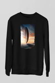 Unisex Geliş (Arrival) Baskılı Siyah Sweatshirt