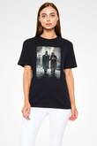 Unisex Genius Baskılı Siyah Tshirt