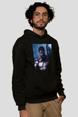 Unisex Gerard Butler 300 Spartalı Baskılı Siyah Kapüşonlu Sweatshirt