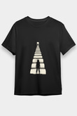 Unisex Gizli Gerçek (Run) Baskılı Siyah Tshirt