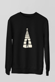 Unisex Gizli Gerçek (Run) Baskılı Siyah Sweatshirt