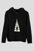 Unisex Gizli Gerçek (Run) Baskılı Siyah Kapüşonlu Sweatshirt