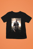 Unisex Gladyatör Baskılı Siyah Çocuk T-shirt