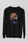 Unisex Glass Baskılı Siyah Sweatshirt