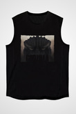 Unisex Godzilla Baskılı Siyah Kolsuz T-shirt