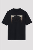 Unisex Godzilla Baskılı Siyah Oversize T-shirt