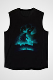 Unisex Godzilla II Canavarlar Kralı (Godzilla King of the Monsters) Baskılı Siyah Kolsuz T-shirt