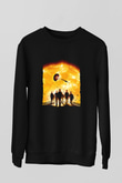 Unisex Gün Işığı (Sunshine) Baskılı Siyah Sweatshirt