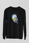 Unisex Guy Diamond Baskılı Siyah Sweatshirt