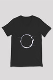 Unisex Halka (The Ring) Baskılı Siyah V Yaka Tişört