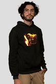 Unisex Hayalet Sürücü 2 İntikam Ateşi (Ghost Rider Spirit of Vengeance) Baskılı Siyah Kapüşonlu Sweatshirt