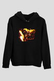 Unisex Hayalet Sürücü 2 İntikam Ateşi (Ghost Rider Spirit of Vengeance) Baskılı Siyah Kapüşonlu Sweatshirt
