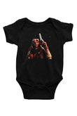 Unisex Hellboy Baskılı Siyah Bebek Body - Zıbın