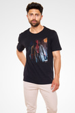 Unisex Hellboy Baskılı Siyah Tişört