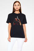 Unisex Hellboy Baskılı Siyah Tshirt