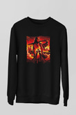 Unisex Hellboy Baskılı Siyah Unisex Sweatshirt
