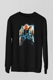 Unisex Hellboy Baskılı Siyah Unisex Sweatshirt