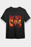 Unisex Hellboy Baskılı Siyah Unisex T-shirt