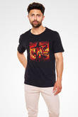 Unisex Hellboy Baskılı Siyah Unisex T-shirt
