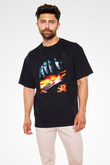 Unisex Hızlı ve Öfkeli 5 Rio Soygunu (Fast Five) Baskılı Siyah Oversize Tshirt