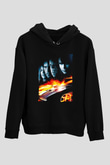 Unisex Hızlı ve Öfkeli 5 Rio Soygunu (Fast Five) Baskılı Siyah Kapüşonlu Sweatshirt