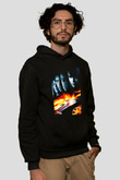 Unisex Hızlı ve Öfkeli 5 Rio Soygunu (Fast Five) Baskılı Siyah Kapüşonlu Sweatshirt