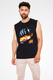 Unisex Hızlı ve Öfkeli 5 Rio Soygunu (Fast Five) Baskılı Siyah Kolsuz Tshirt
