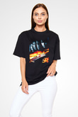 Unisex Hızlı ve Öfkeli 5 Rio Soygunu (Fast Five) Baskılı Siyah Oversize Tshirt