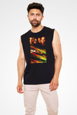 Unisex Hızlı ve Öfkeli (Fast & Furious) Baskılı Siyah Unisex Kolsuz Tişört