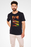 Unisex Hızlı ve Öfkeli (Fast & Furious) Baskılı Siyah Unisex Tişört