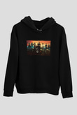 Unisex Hızlı ve Öfkeli (Fast & Furious) Baskılı Siyah Kapüşonlu Sweatshirt