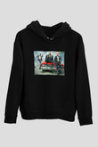 Unisex Hızlı ve Öfkeli Hobbs ve Shaw (Hobbs & Shaw) Baskılı Siyah Kapüşonlu Sweatshirt