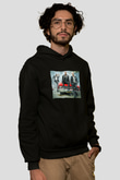 Unisex Hızlı ve Öfkeli Hobbs ve Shaw (Hobbs & Shaw) Baskılı Siyah Kapüşonlu Sweatshirt