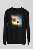 Unisex Hugo Baskılı Siyah Sweatshirt