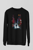 Unisex İhtiyar Delikanlı (Oldboy) Baskılı Siyah Sweatshirt