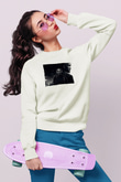 Unisex İkizler Projesi (Gemini Man) Baskılı Beyaz Sweatshirt
