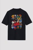 Unisex İntihar Timi (The Suicide Squad) Baskılı Siyah Oversize T-shirt