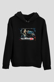 Unisex İntikam Yolu (Drive Angry) Baskılı Siyah Kapüşonlu Sweatshirt