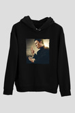 Unisex Ip Man Baskılı Siyah Kapüşonlu Sweatshirt
