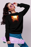 Unisex İşaretler (Signs) Baskılı Siyah Sweatshirt