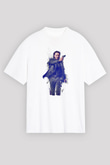Unisex John Wick Baskılı Beyaz Oversize Tişört