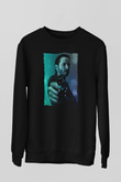 Unisex John Wick Baskılı Siyah Sweatshirt