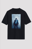 Unisex John Wick Baskılı Siyah Unisex Oversize T-shirt