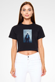 Unisex John Wick Baskılı Siyah Unisex Crop Top T-shirt