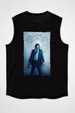 Unisex John Wick Baskılı Siyah Unisex Kolsuz T-shirt