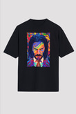Unisex John Wick Serisi (John Wick) Baskılı Siyah Oversize T-shirt