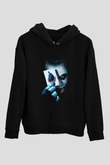 Unisex Joker Baskılı Siyah Unisex Kapüşonlu Sweatshirt