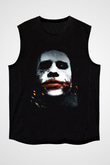 Unisex Joker Baskılı Siyah Unisex Kolsuz Tshirt