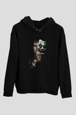 Unisex Joker Siyah Kapüşonlu Sweatshirt